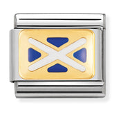 Nomination Composable Classic Link 030234/07 Scotland Flag in 18K Gold and Enamel